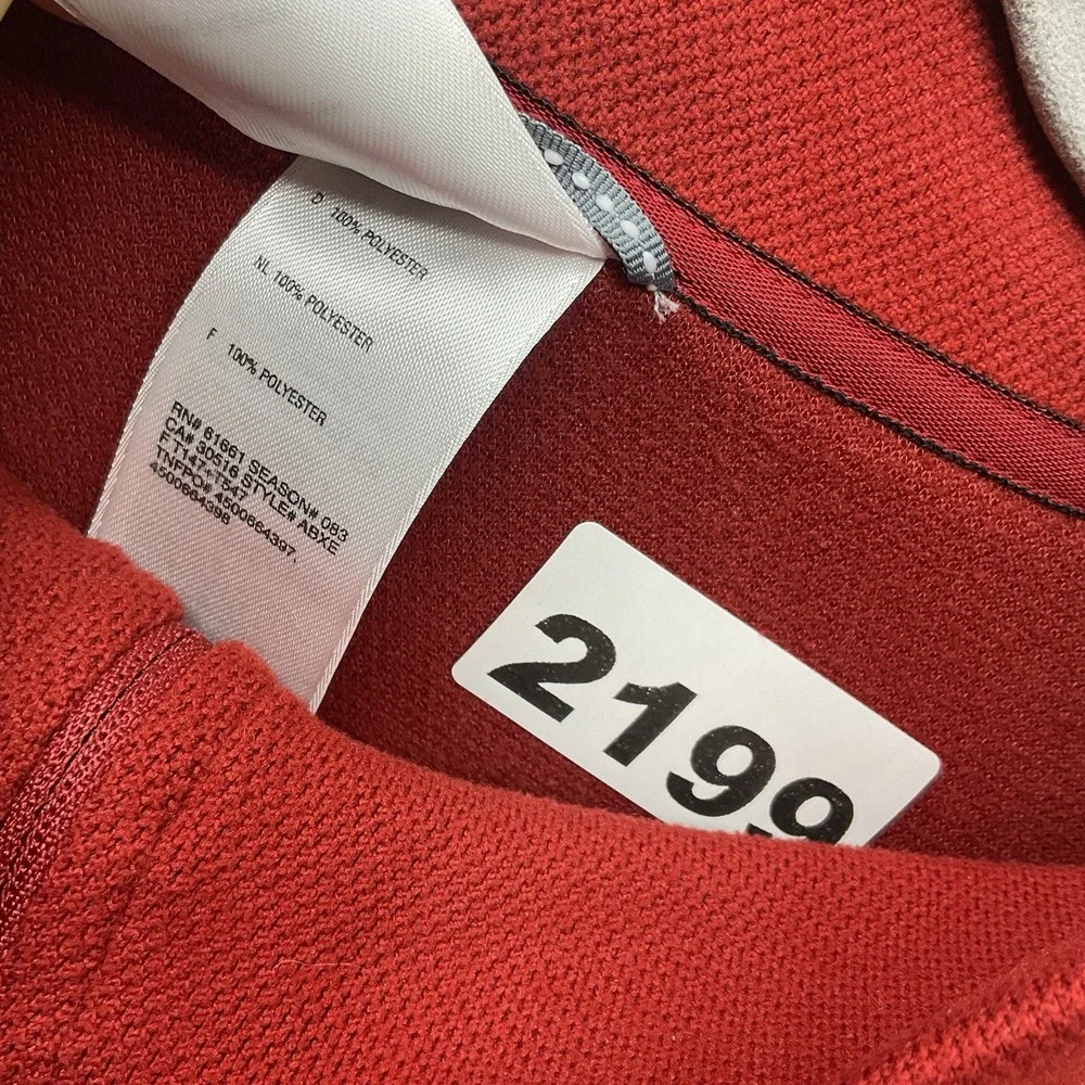 The North Face Pullover Mens 2XL Red Logo Collar  Quarter Zip Sweatshirt Outdoor